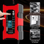 Automobile Battery Chargers 12V 10A Intelligent Pulse Repair Tool For Iron Lithium Lead Acid Batteries Storage Cell Car Chargers