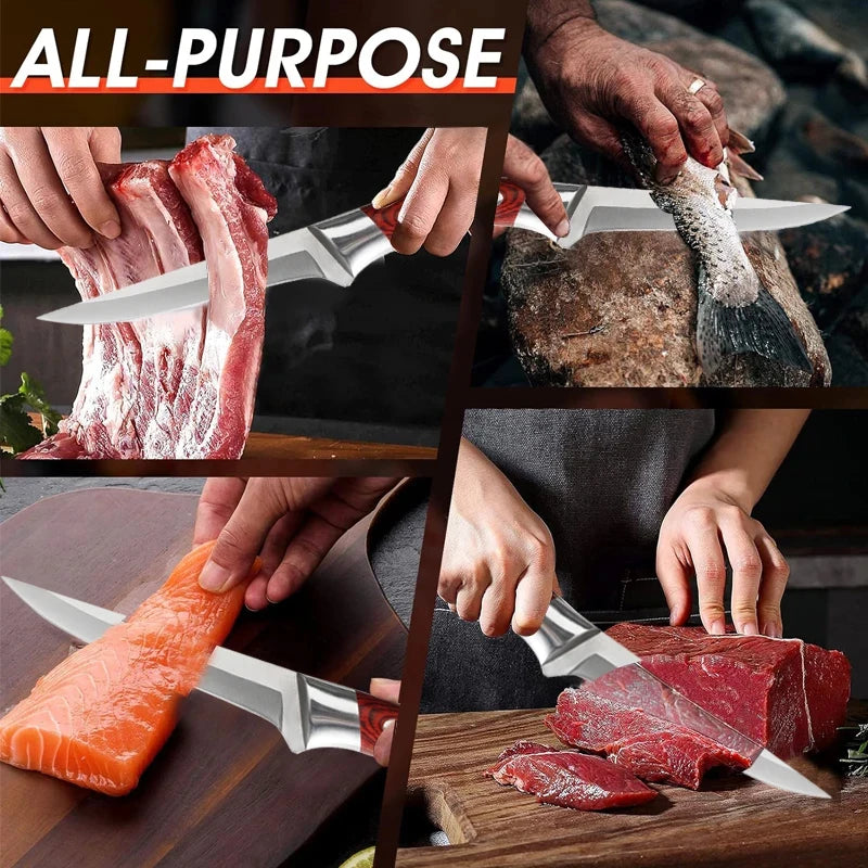 Kitchen knives, forged boning knives, professional high-hardness slaughter knives for the kitchen, Japanese chef's fruit knives